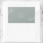 Modern Green Leaf Garden Wedding Rectangular Sticker<br><div class="desc">Modern wedding stickers in a green,  white and gold design perfect for your garden wedding. Customise with your names and wedding date or thank you message.</div>