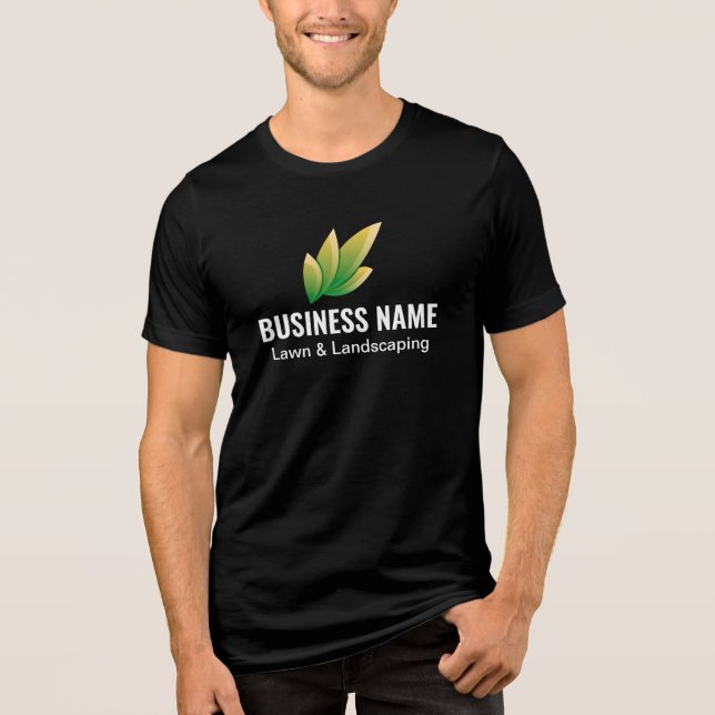 Modern Green Leaf Landscaping Logo Tri-Blend Shirt (Front)