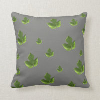 Modern green leaf leaves pattern on grey
