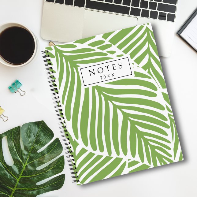 Modern Green Leaves Custom  Notebook (Creator Uploaded)