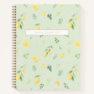 Modern Green Lemon Notebook – Fully Personalise