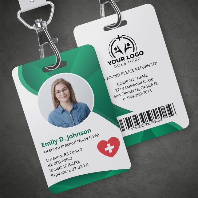 Modern Green Licensed Practical Nurse LPN ID Badge (Creator Uploaded)