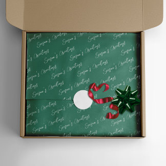 Modern Green Line Holiday  Tissue Paper