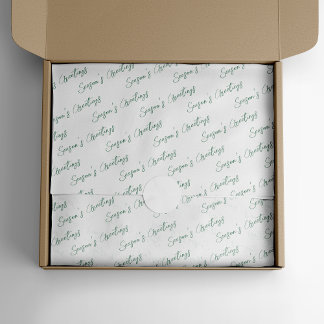 Modern Green Line Holiday  Tissue Paper
