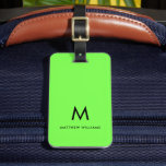 Modern Green Minimal Monogram Custom Luggage Tag<br><div class="desc">Modern Green Minimal Monogram Custom Luggage Tag</div>
