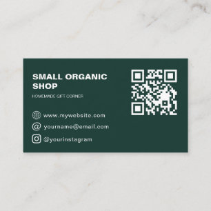 Modern Green Minimal QR Business Identity Card