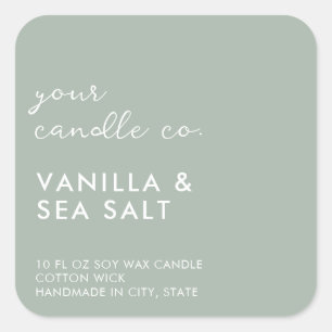 Modern Green Minimalist Candle Label