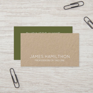 Modern Green Minimalist Kraft Consultant Business Card