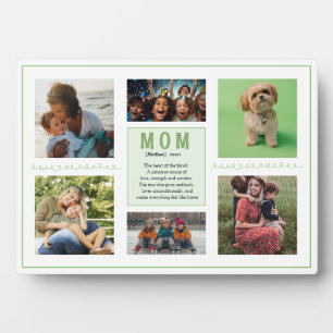 Modern Green Mother Definition 6 Photo Plaque