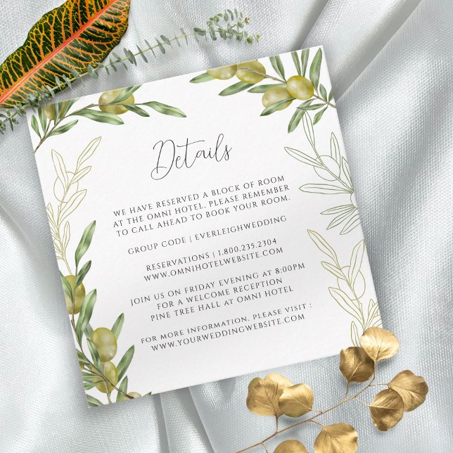 Modern Green Olive Branch Enclosure Card (Creator Uploaded)
