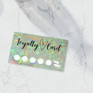 Modern Green Opal Customer Loyalty Card