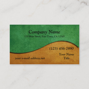 Modern Green Orange Cutout Business Card
