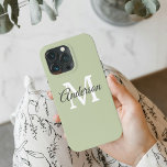 Modern Green | Personal Initial  iPhone 13 Pro Case<br><div class="desc">Modern Green | Personal Initial</div>