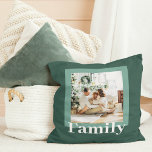 Modern Green | Photo | Family Gift Cushion<br><div class="desc">Modern Green | Photo | Family Gift Pillows make for thoughtful and practical gifts, offering comfort and relaxation to the recipient. Here's a description of pillows as a gift: Give the gift of ultimate comfort and relaxation with these luxurious pillows. Crafted with the finest materials, these pillows are designed to...</div>