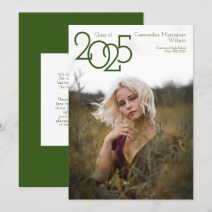 Modern Green Photo Graduation Announcement