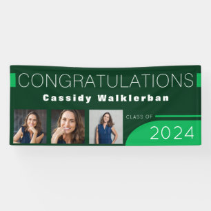 Modern Green Photo Graduation Banner