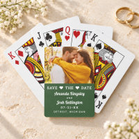 Modern Green Photo Heart Save the Date