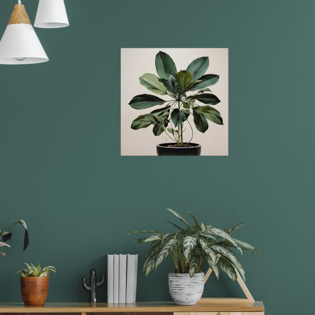 Modern Green Plant Illustration Poster (Living Room 1)