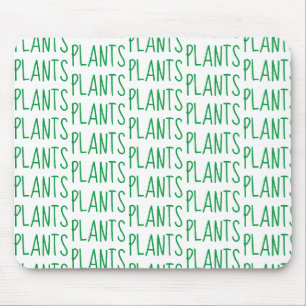 Modern Green Plants Pattern Plant Based Mouse Pad