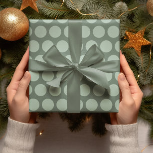 Modern Christmas Foliage Holiday Gift Sage Green Wrapping Paper