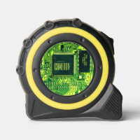 Modern Green Printed Circuit Microchip Geek Custom