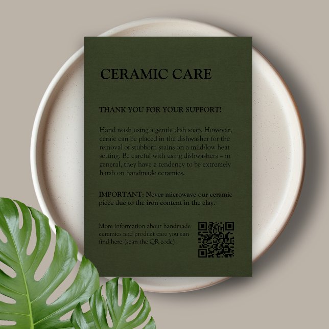 Modern Green Product Care Card (Creator Uploaded)
