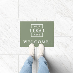 Modern Green Promotional Business Logo Door Mat