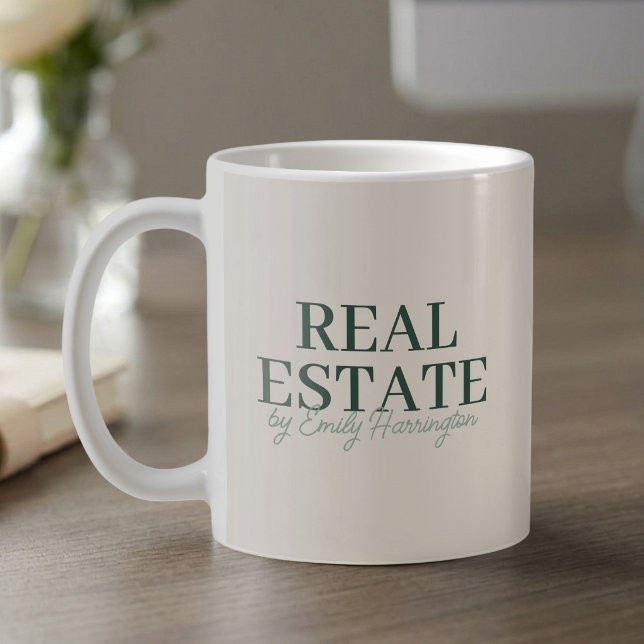 Modern Green Real Estate Agent Coffee Mug (Creator Uploaded)