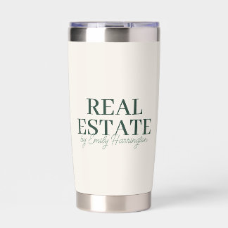 Modern Green Real Estate Agent Insulated Tumbler