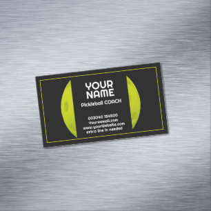 Modern Green realistic pickleball Magnetic Business Card