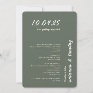 Modern Green Sage Wedding Invitation