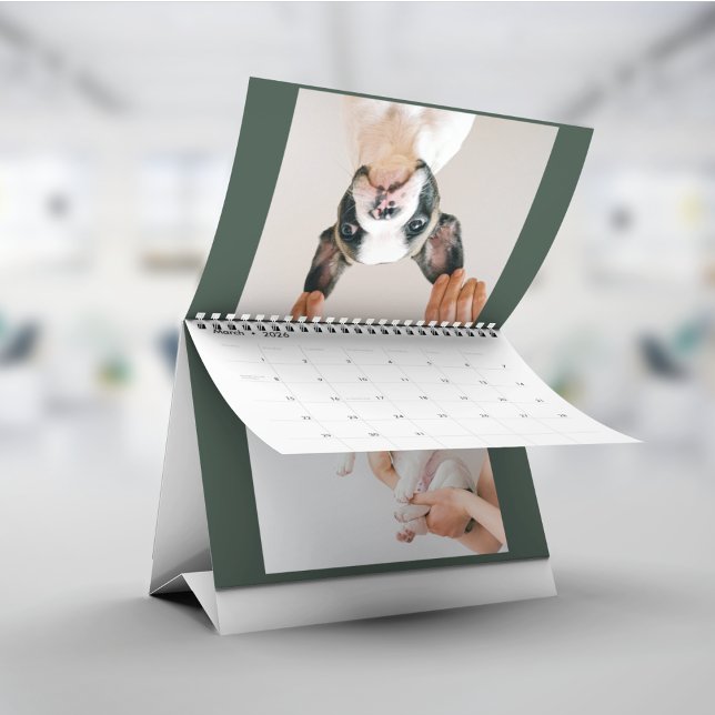 Modern Green Scrapbook Pet Photo  Calendar (Creator Uploaded)