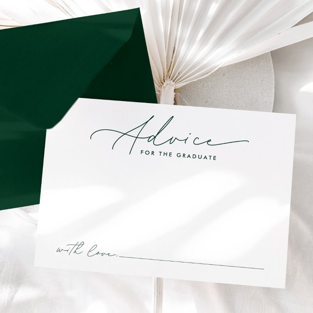 Modern Green Script Advice for the Graduate Card (Creator Uploaded)
