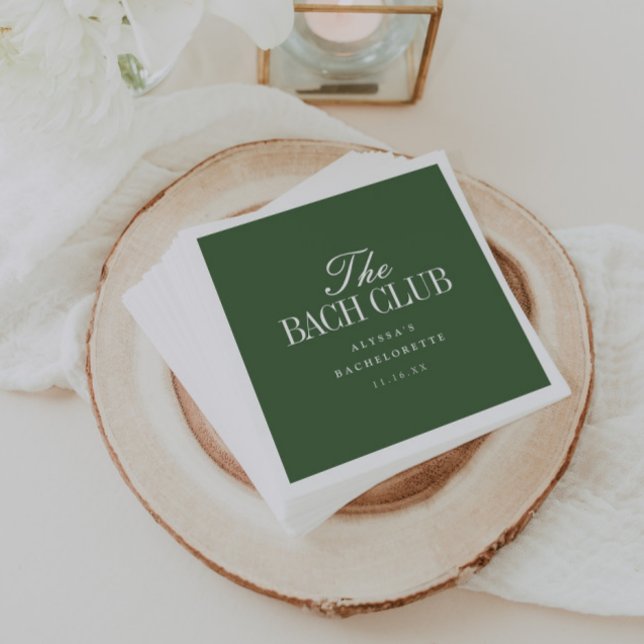 Modern Green Script Custom Bachelorette Party Napkin (Creator Uploaded)