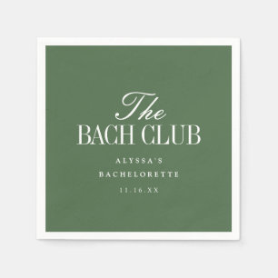 Modern Green Script Custom Bachelorette Party Napkin