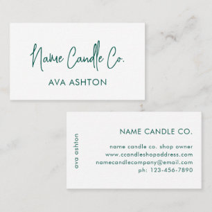 Modern Green Script Professional Business Card
