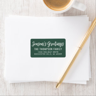 Modern Green Seasons Greetings Script Label