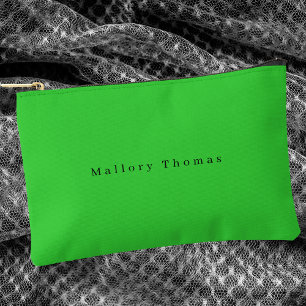 Modern Green Simple Elegant Accessory Pouch