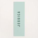 Modern Green Simple Minimalist Name Yoga Mat<br><div class="desc">Modern Green Simple Minimalist Name. Stylish and chic gift for your someone that works out and tries to keep fit. Ivory colour and grey tone. Change to colours of your choice. Monogrammed with name. Great for the yoga studio,  gym or home meditation.</div>