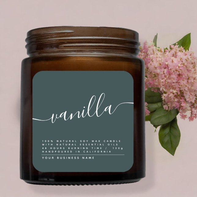 Modern green soy candle label  (Creator Uploaded)