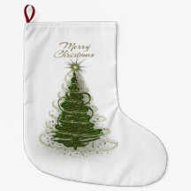 Modern Green Spiral Christmas tree stockings 