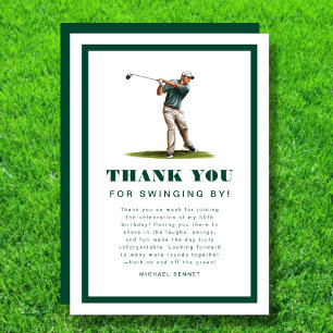 Modern Green Sports Golf Birthday Thank You Card