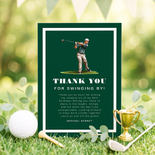 Modern Green Sports Golf Birthday  Thank You Card