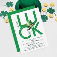 Modern Green St Patrick Day Good Luck Irish Party