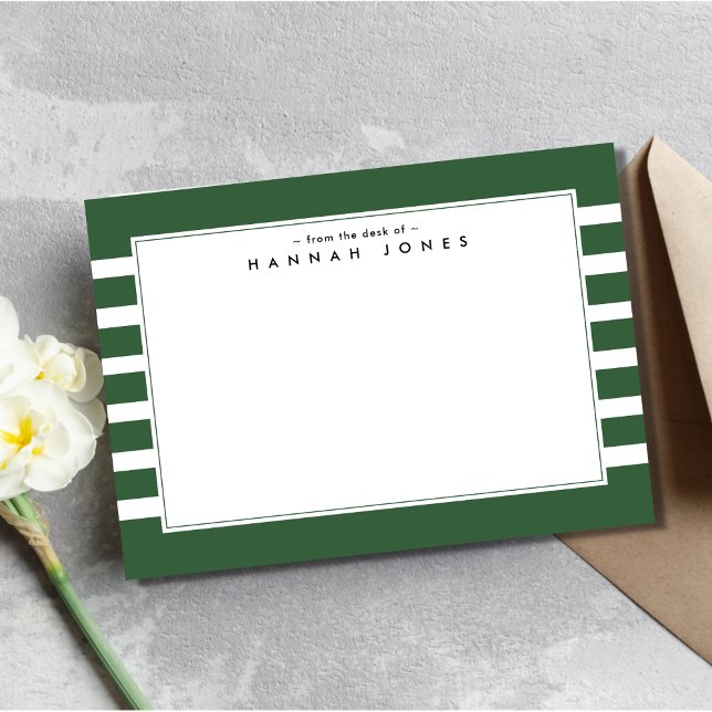 Modern Green Striped Border    Card (Creator Uploaded)