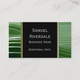 Modern Green Stripes Business Card