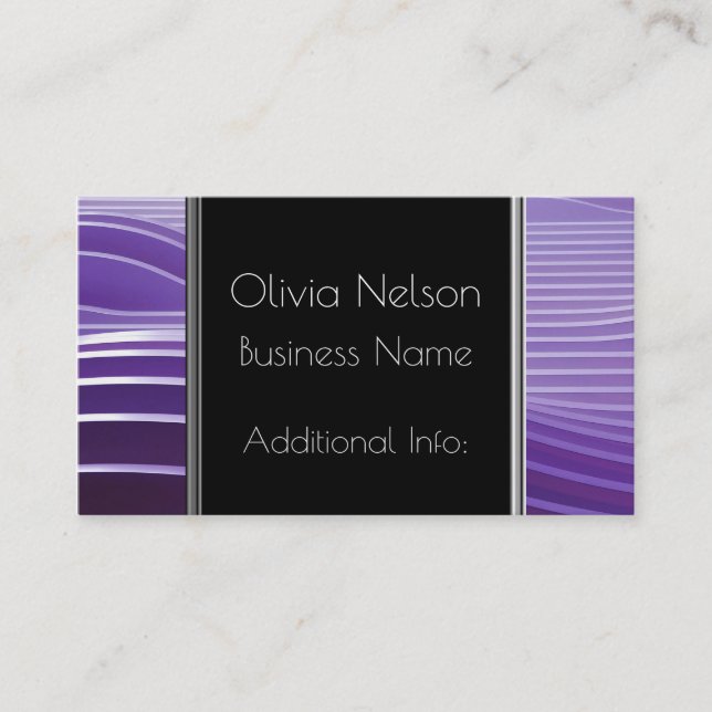 Modern Green Stripes Business Card (Front)