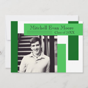 Modern Green Stripes - Graduation Announcement