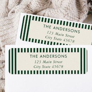 Modern Green Stripes Return Address