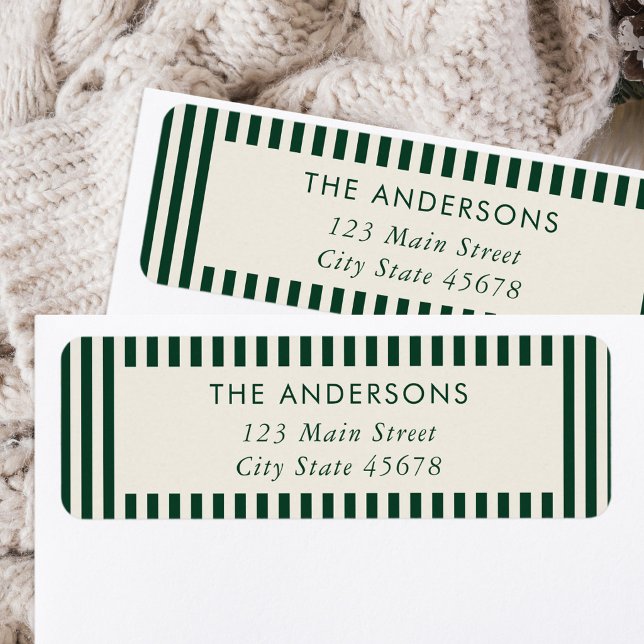 Modern Green Stripes Return Address (Creator Uploaded)